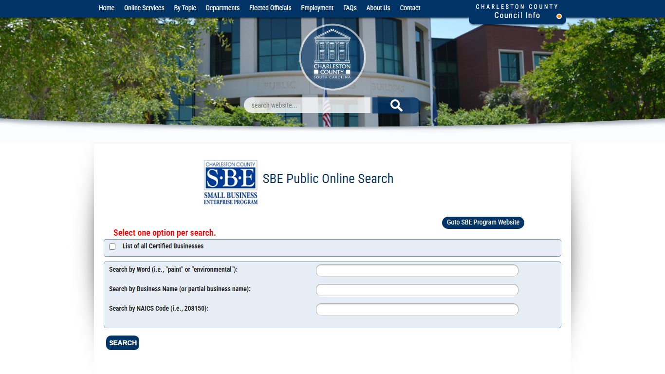 SBE Online Search | Charleston County